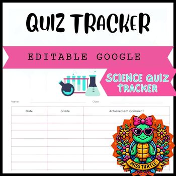 Preview of Editable Science Quiz Tracker: Track and Celebrate Progress