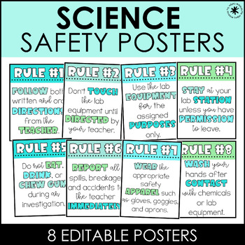 Preview of Editable Science Safety Posters- BLUES