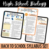 Editable Science Syllabus Template Set for High School Biology