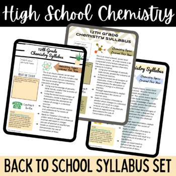 Preview of Editable Science Syllabus Template Set for High School Chemistry