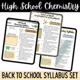 Editable Science Syllabus Template Set for High School Chemistry