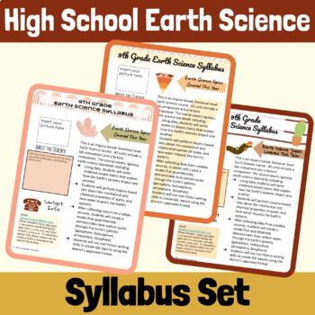 Preview of Editable Science Syllabus Template Set for High School Earth Science
