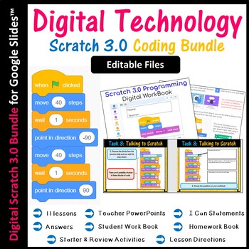 Preview of Editable Scratch Coding Lesson Plans Bundle - Computer Science