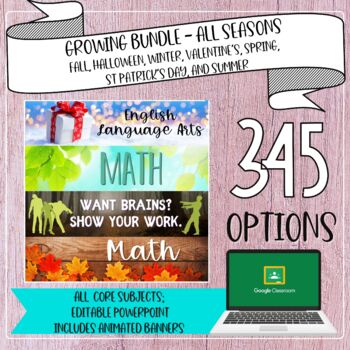 Preview of Editable Season's Google Classroom Banners/Headers