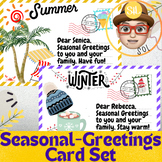 Editable Seasonal Greeting Card Set (4 Cards) | For Studen