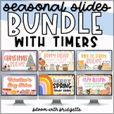 Editable Seasonal Holiday Slide Templates Bundle with Timers