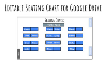 Preview of Editable Seating Chart Template for Google Drive I Easy PowerPoint Presentation 
