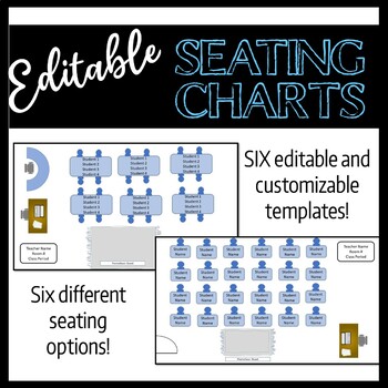 Editable Seating Chart Templates by Love 4 Math | TPT