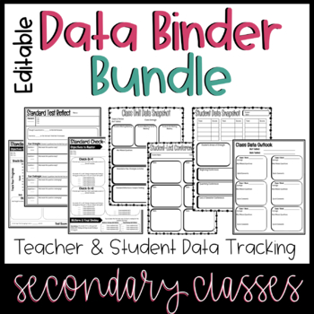 Preview of Editable Teacher & Student Data Tracking Sheets | Secondary Student Data Binder