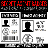 Editable Secret Agent Spy Detective Badges