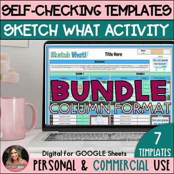 Preview of Editable Self Checking Activity Bundle - 7 Templates - Personal & Commercial Use