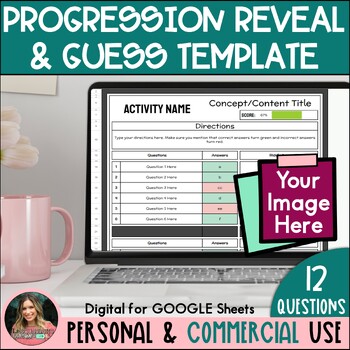 Preview of Editable Self Checking Google Sheets Activity Template for Commercial Use - 12