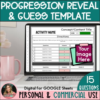 Preview of Editable Self Checking Google Sheets Activity Template for Commercial Use - 15