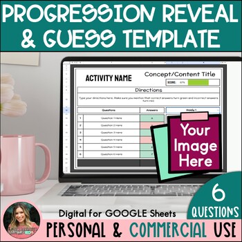 Preview of Editable Self Checking Google Sheets Activity Template for Commercial Use - 6