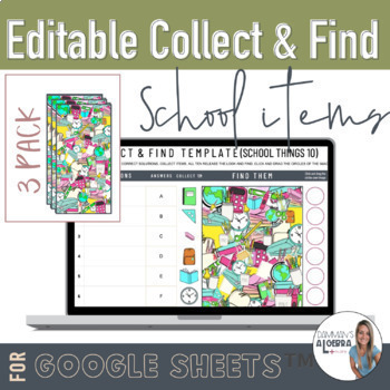 Preview of Editable Self-Checking Look and Find template | Collect and find