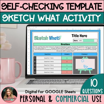 Preview of Editable Self Checking Template - Digital Game Activity for Commercial Use - 10