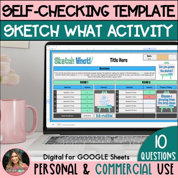 Preview of Editable Self Checking Template - Digital Game Activity Commercial Use - 10