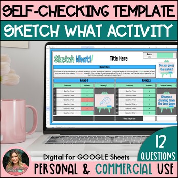 Preview of Editable Self Checking Template - Digital Game Activity Commercial Use - 12