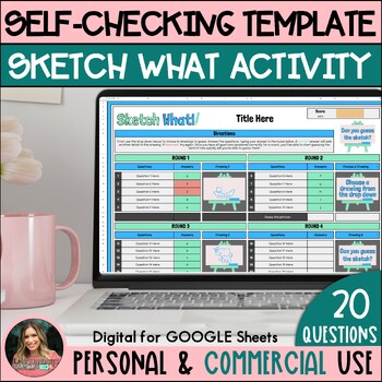 Preview of Editable Self Checking Template - Digital Game Activity Commercial Use - 20