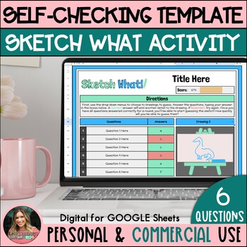 Preview of Editable Self Checking Template - Digital Game Activity Commercial Use - 6