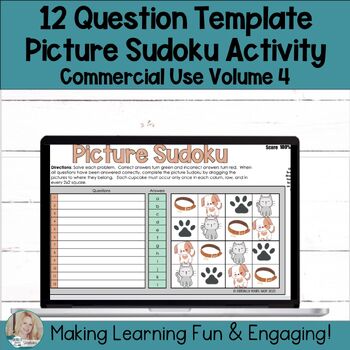 Preview of Editable Self-Checking Template Digital Picture Sudoku Commercial Use Vol. 4