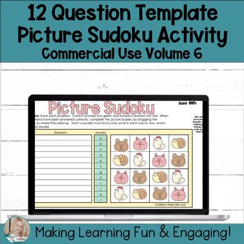 Preview of Editable Self-Checking Template Digital Picture Sudoku Commercial Use Vol. 6