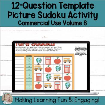 Preview of Editable Self-Checking Template Digital Resource Picture Sudoku Commercial Vol8