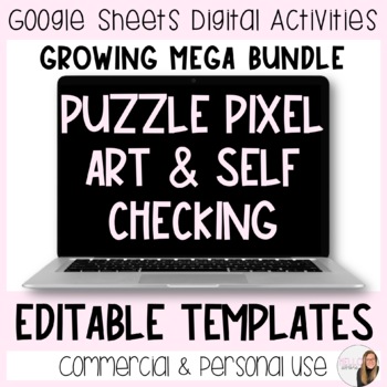 Preview of Editable Self Checking and Puzzle Pixel Art Template MEGA BUNDLE