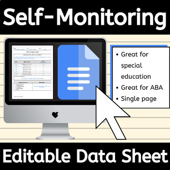 Preview of Editable Self-Monitoring Data Sheet Google Doc™ for ABA and Special Education