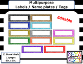 Editable Sequins Theme Multipurpose Labels - Tags - Cards
