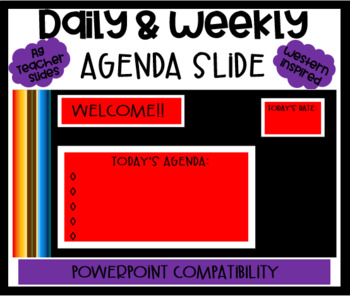 Preview of Editable Serape Digital Download Daily Agenda Slide