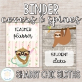Editable Shabby Chic Sloth Binder Covers and Spines