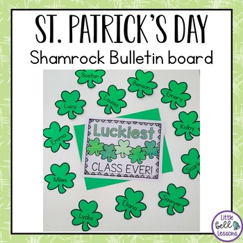 Preview of Editable Shamrock Bulletin Board or Door Décor Set for St. Patrick's Day