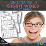 Editable Sight Word Activities