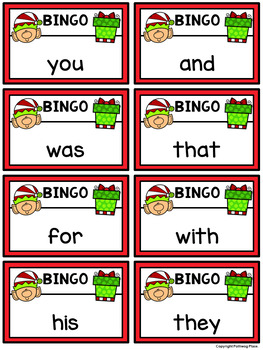Editable Sight Word Bingo Game - Christmas Elves Bingo by Polliwog Place