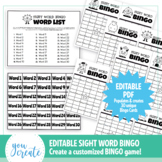 Bingo Editable Sight Word Set  - Editable PDF •  30 unique