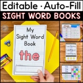 Editable Sight Word Books | Interactive Sight Word Books