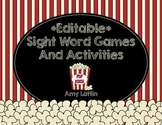 Editable Sight Word Games & Activities