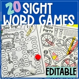 Editable Sight Word Games {Auto-Fill 20 Games!} {Editable 