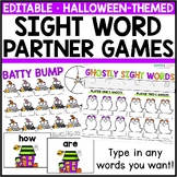 Editable Sight Word Games & Halloween Activities, Autofill