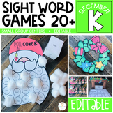 Sight Word Games, Activities Editable Kindergarten Decembe