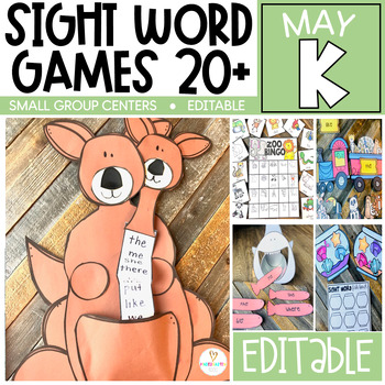 Preview of End of the Year Editable Sight Word Hands-on Games, Printables & Activities May