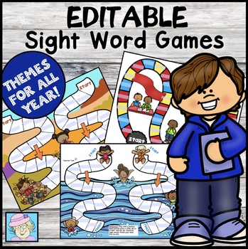 Preview of Winter Sight Word Games EDITABLE and More