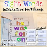 Editable Sight Word Interactive Notebook -  (FREE)