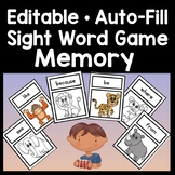 Editable Sight Word Memory Card Game {Editable with Auto-Fill!}