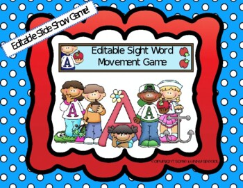 Preview of Editable Sight Word Movement Game
