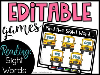 Preview of Editable Sight Word PowerPoint Target Game - Sight Word Review Game