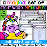 Editable Sight Word Printables