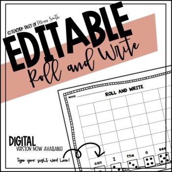 Preview of Editable Sight Word Template - Roll and Write