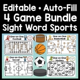 Editable Sight Word Sports Games Bundle {Football, Basketb